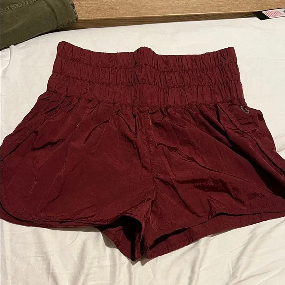 Free People Movement Burgundy Shorts - Picture 2 of 6